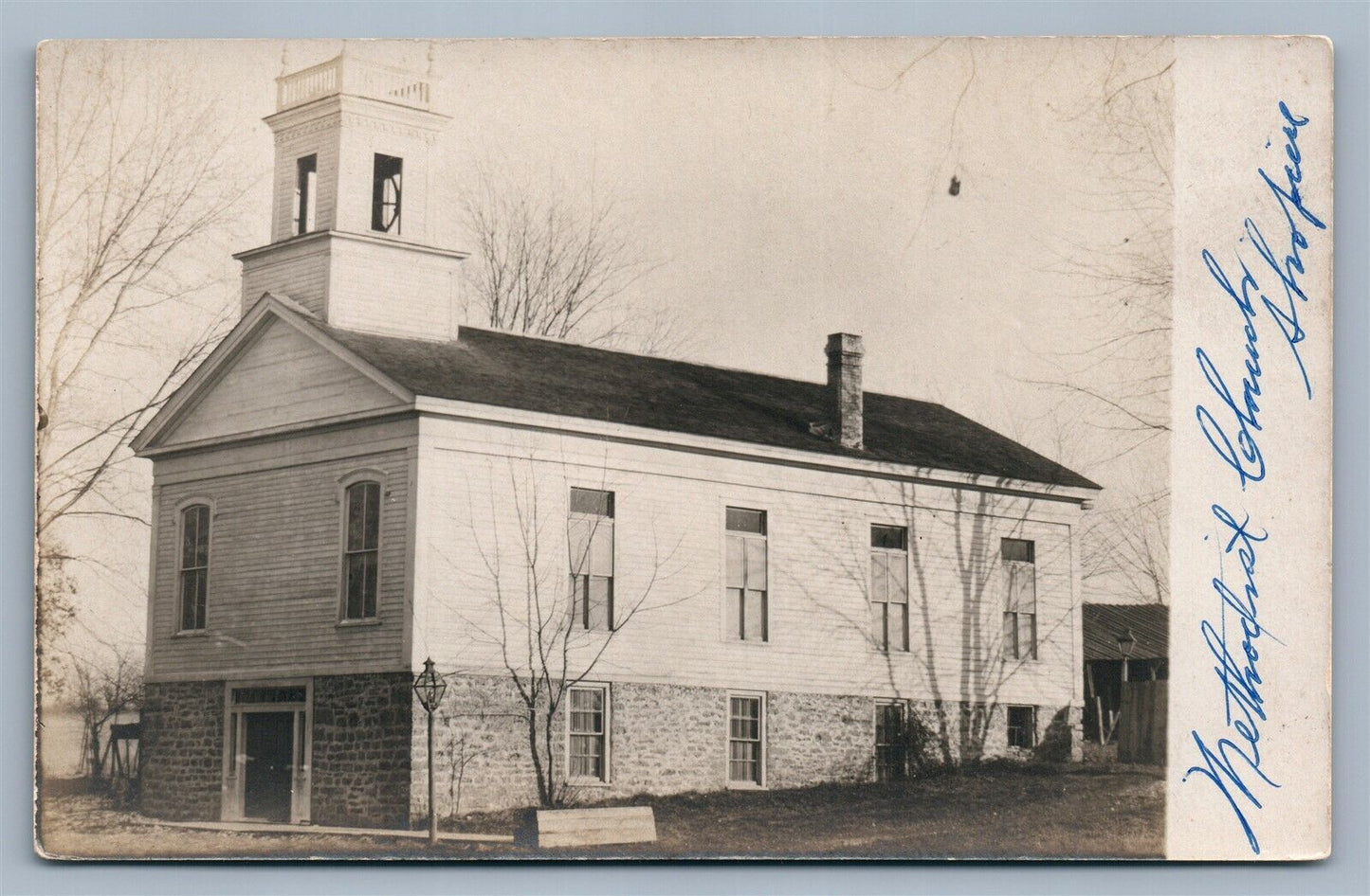 WISCONSIN METHODIST CHURCH ANTIQUE REAL PHOTO POSTCARD RPPC