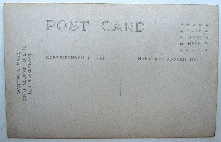 RPPC VINTAGE PHOTO POSTCARD US NAVAL BASE ARKANSAS navy