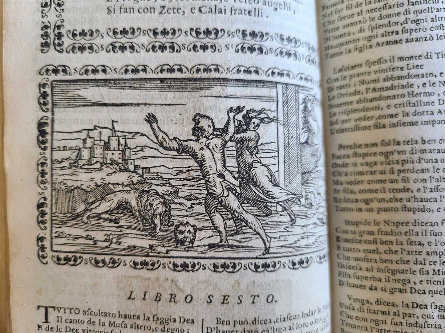 1676 LE METAMORFOSI by OVID ILLUSTRATED w/ woodcuts antique VELLUM BOUND