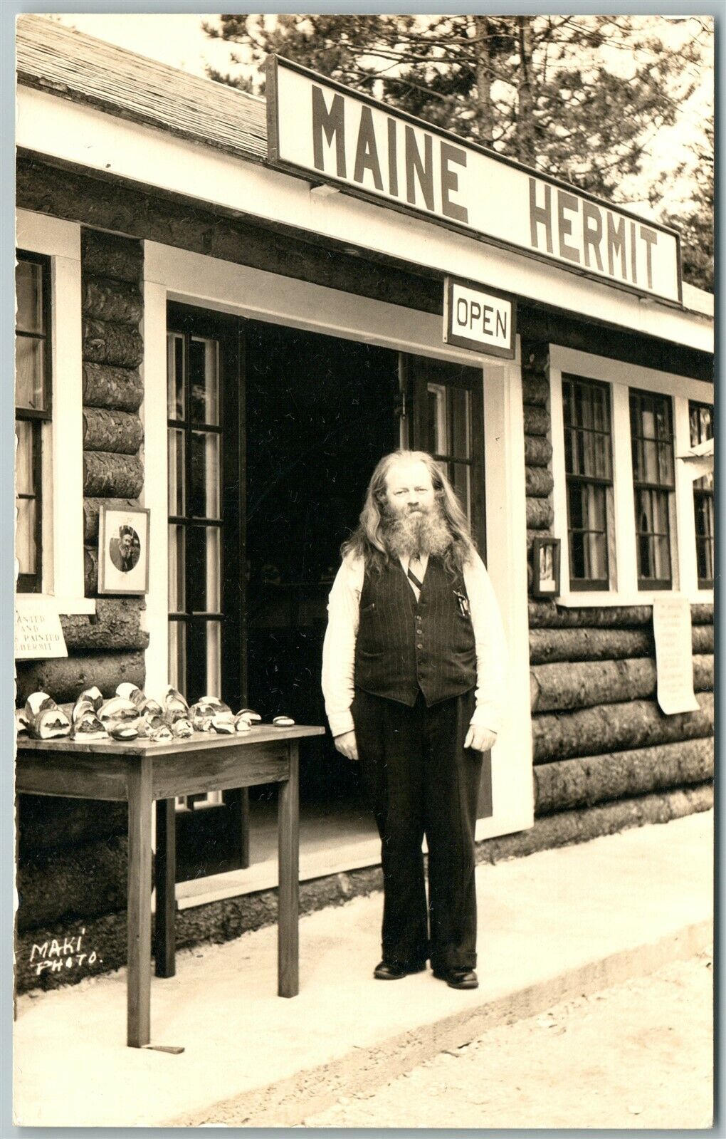 MAINE HERMIT VINTAGE REAL PHOTO POSTCARD RPPC