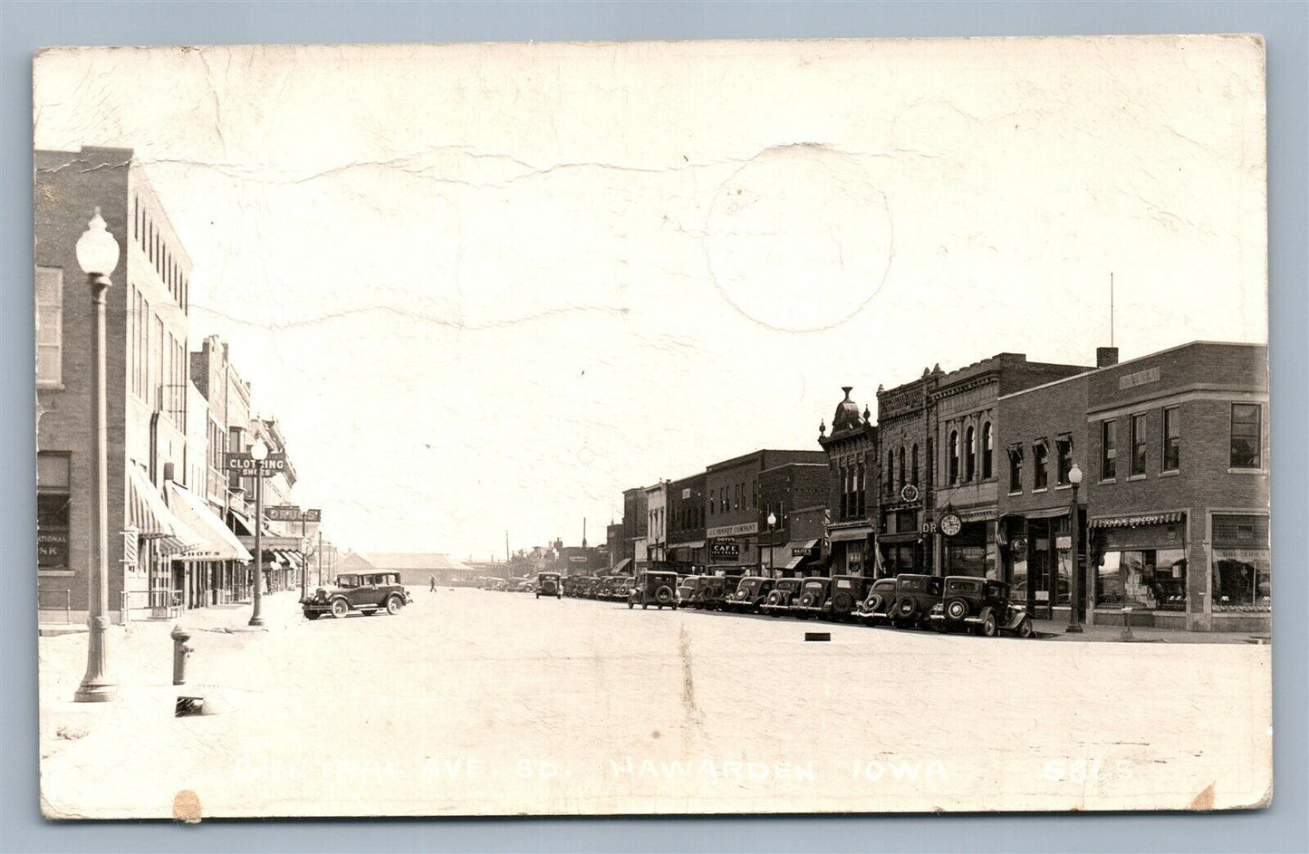 HAWARDEN IA CENTRAL AVE. ANTIQUE REAL PHOTO POSTCARD RPPC