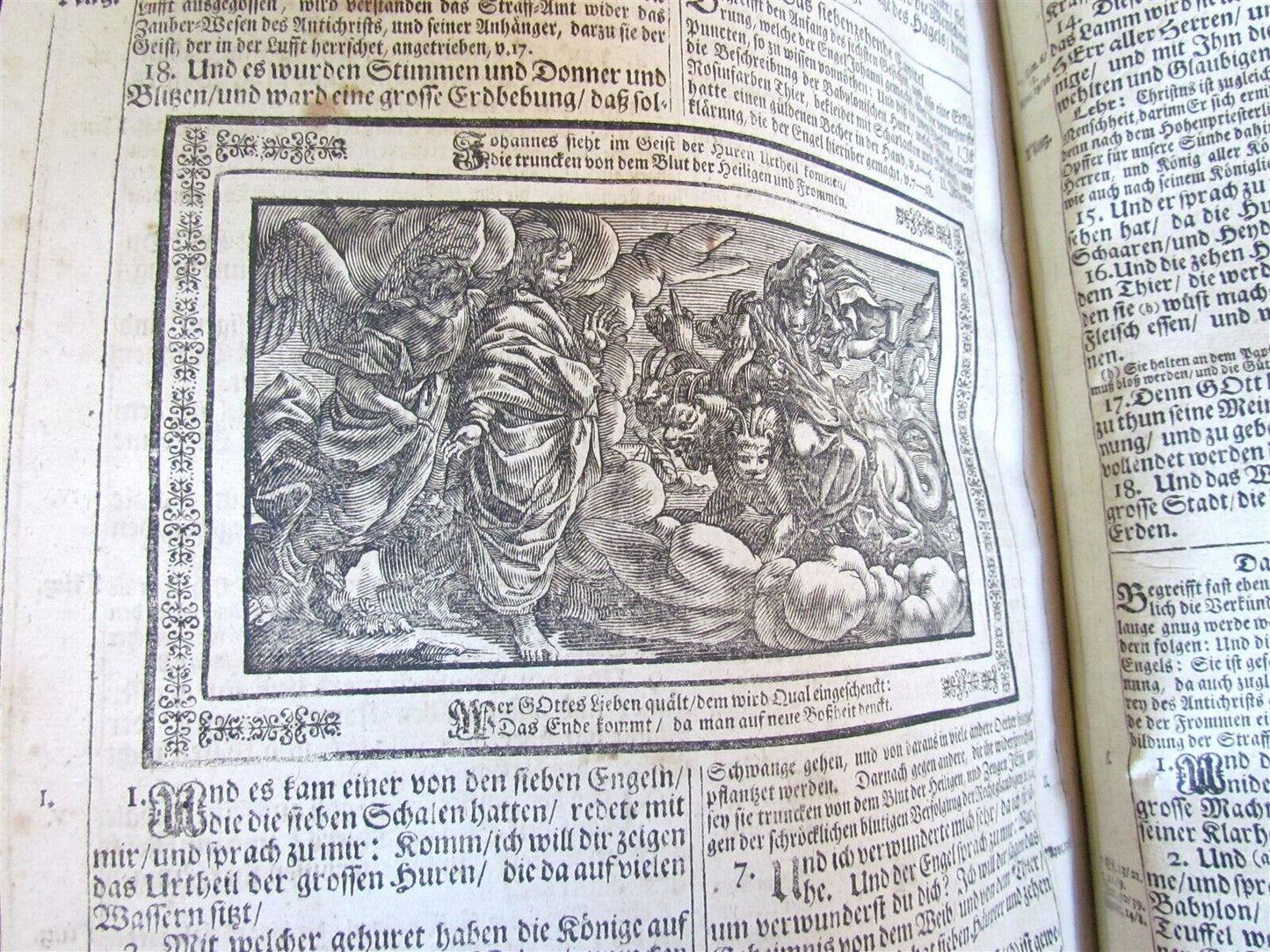 1736 BIBLE in GERMAN ILLUSTRATED w/145 WOODCUTS antique Dilherr Biblia FOLIO