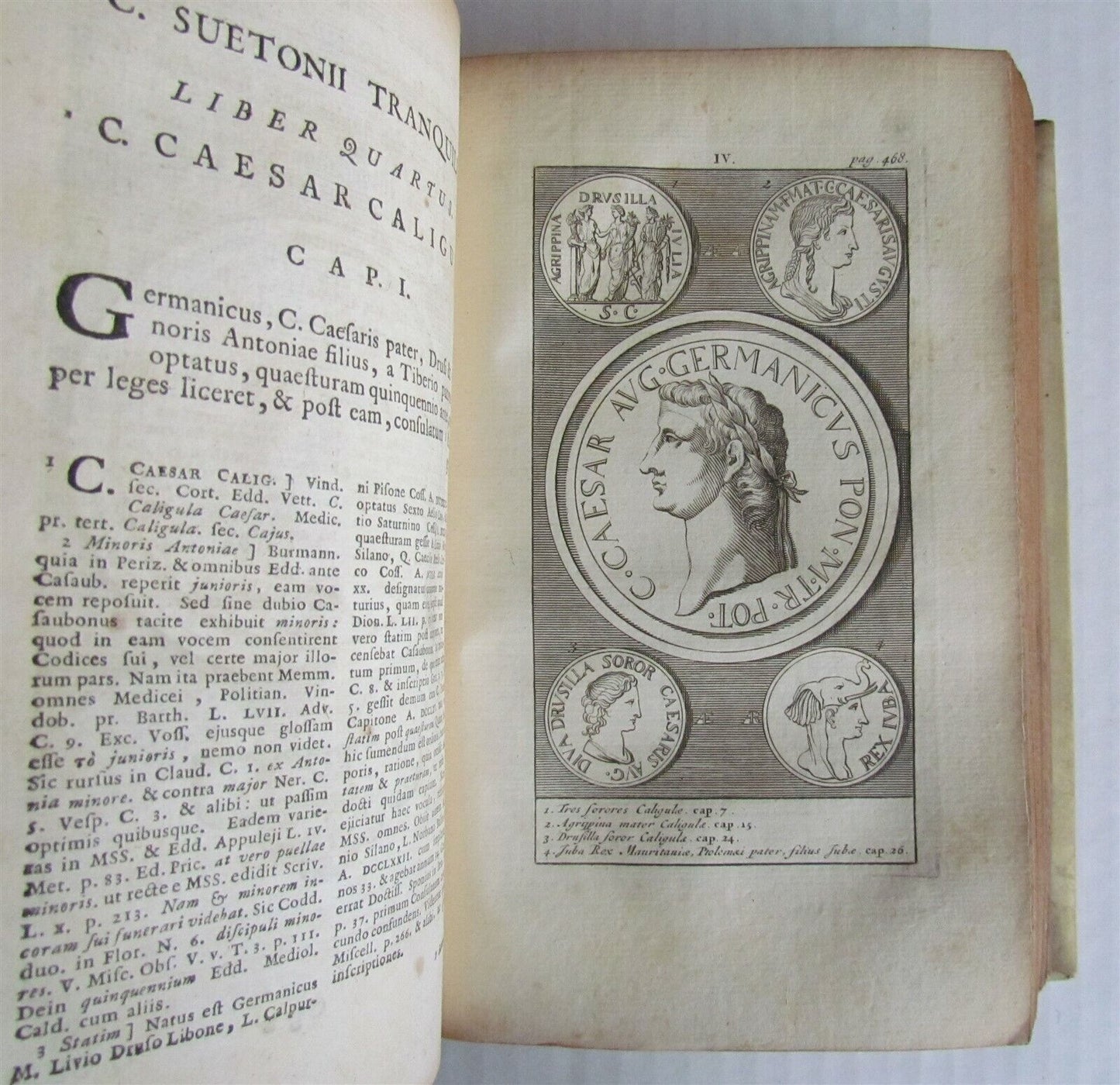 1751 SUETONIUS TWELVE CEAESARS ILLUSTRATED antique BLINDSTAMPED VELLUM BINDING