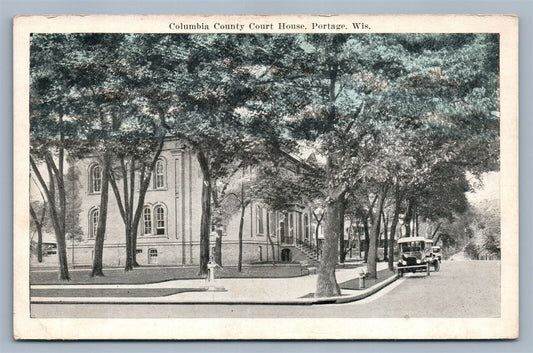 PORTAGE WI COLUMBIA COUNTY COURT HOUSE ANTIQUE POSTCARD