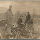 WORKERS at RAILROAD WRECKAGE ANTIQUE REAL PHOTO POSTCARD RPPC