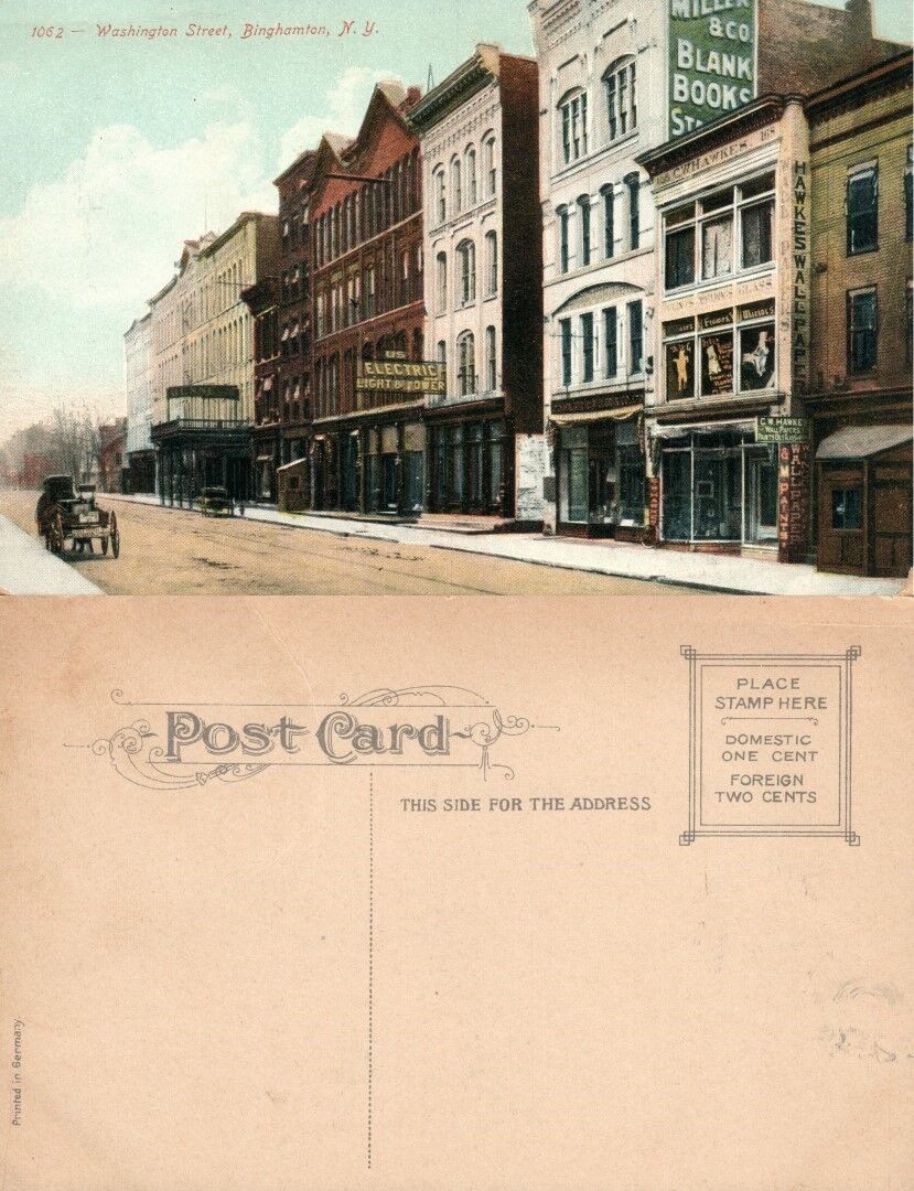 BINGHAMTON N.Y. WASHINGTON STREET ANTIQUE POSTCARD