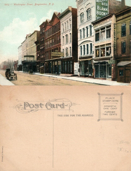 BINGHAMTON N.Y. WASHINGTON STREET ANTIQUE POSTCARD
