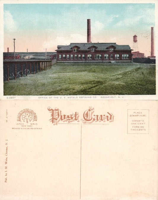 ROOSEVELT N.J. US METALS REFINING COMPANY ANTIQUE POSTCARD