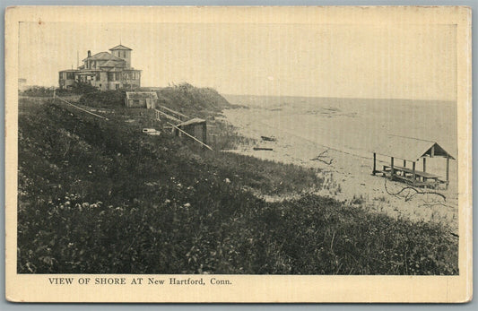 NEW HARTFORD CT VIEW OF SHORE ANTIQUE POSTCARD