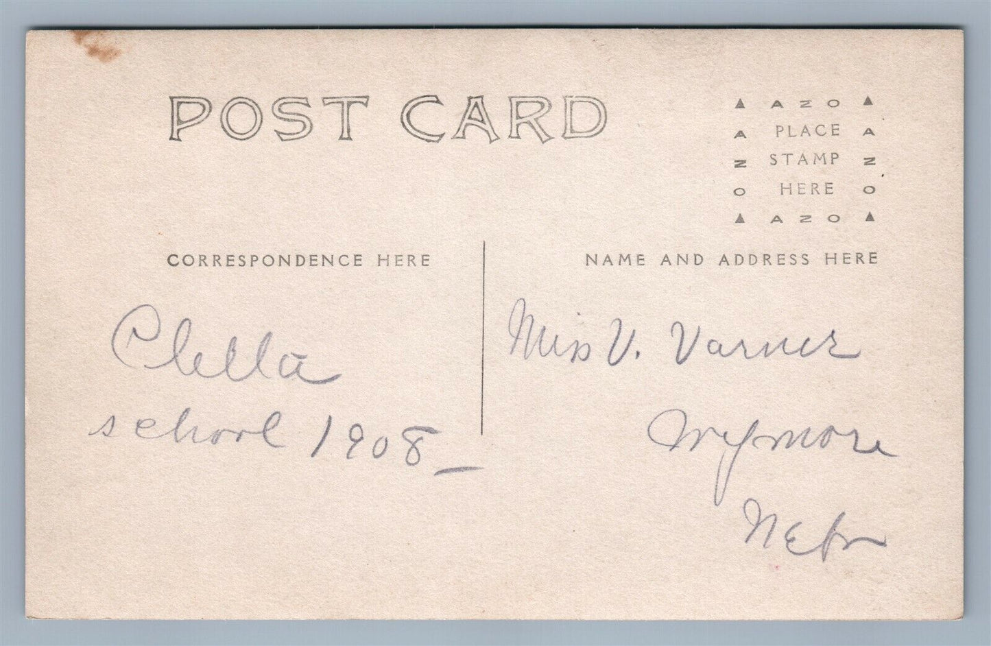 PLEASANT HILL PA SCHOOL HOUSE 1908 ANTIQUE REAL PHOTO POSTCARD RPPC