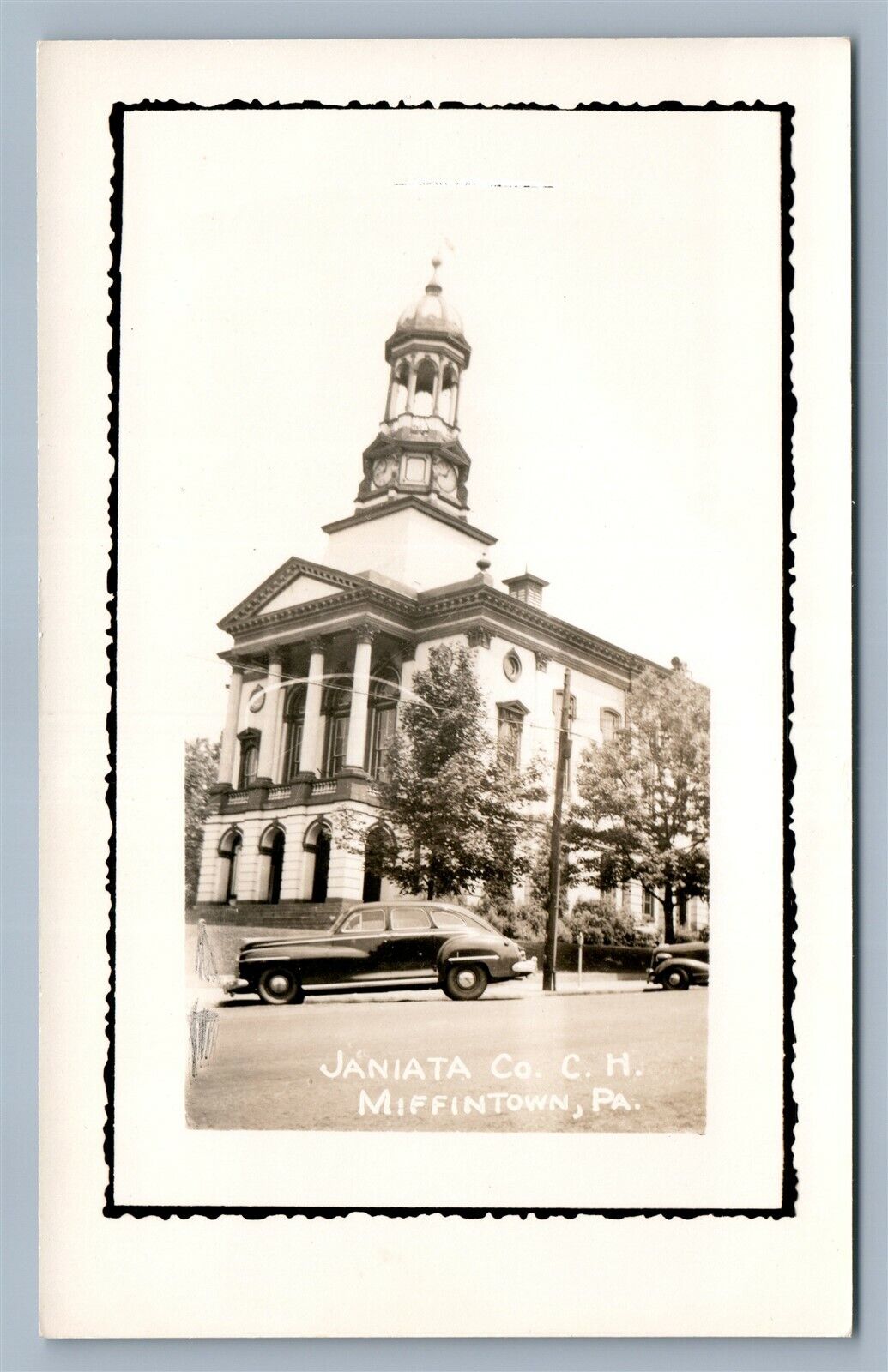 MIFFLINTOWN PA JUNIATA CO. COURT HOUSE VINTAGE REAL PHOTO POSTCARD RPPC