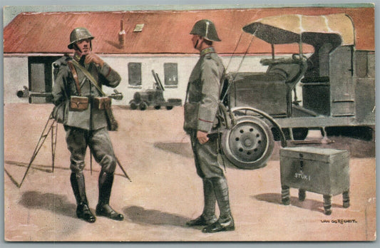WWII ERA SOLDIERS ANTIQUE POSTCARD