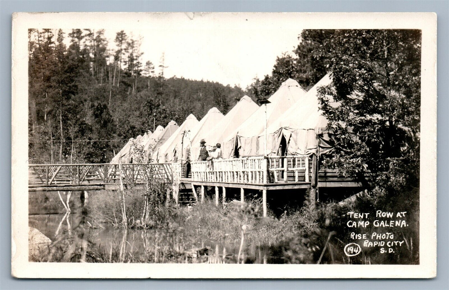 CAMP GALENA SD TENT ROW ANTIQUE REAL PHOTO POSTCARD RPPC