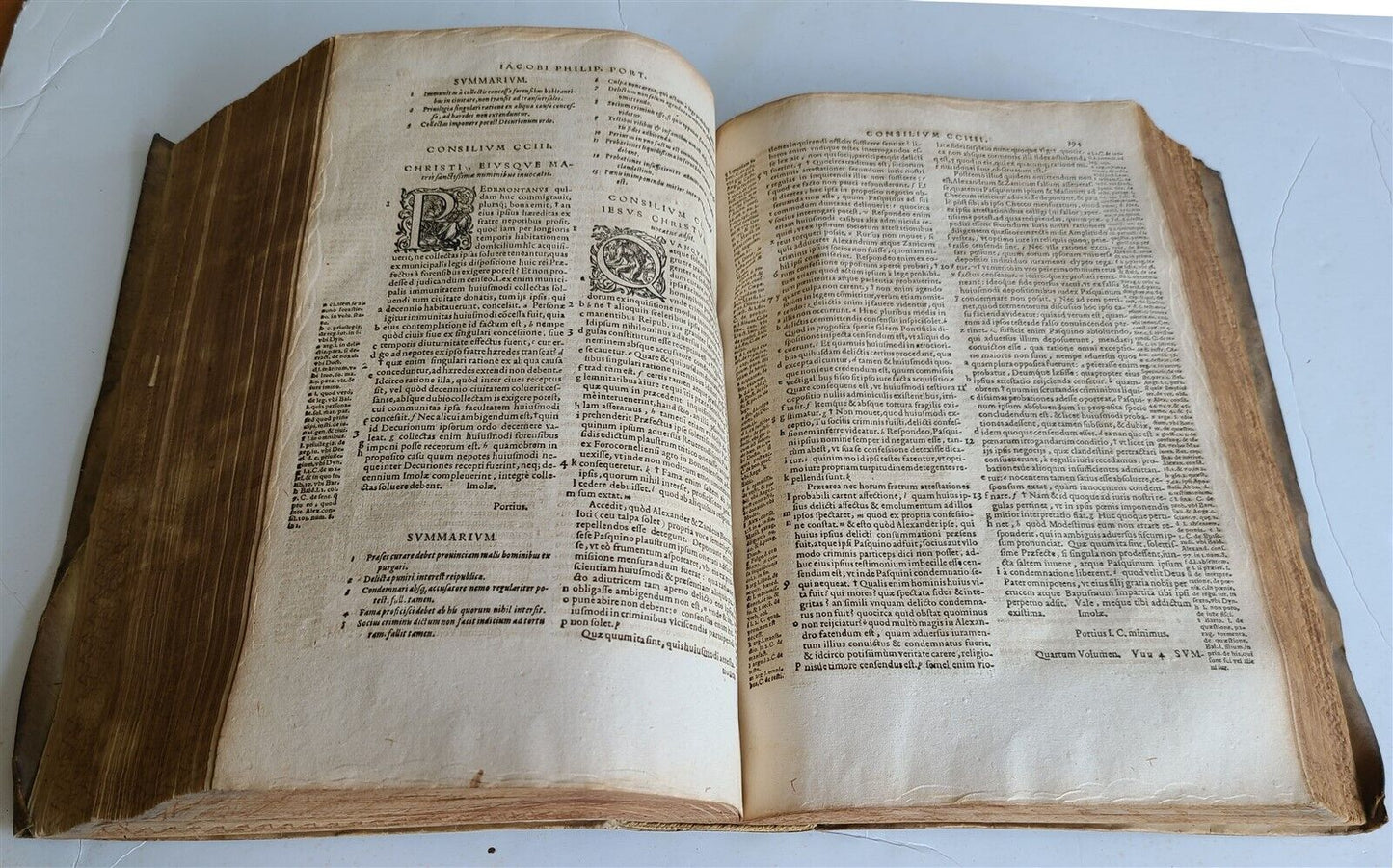 1569-1576 16th CENTURY LAW BOOK antique VELLUM BOUND FOLIO in LATIN