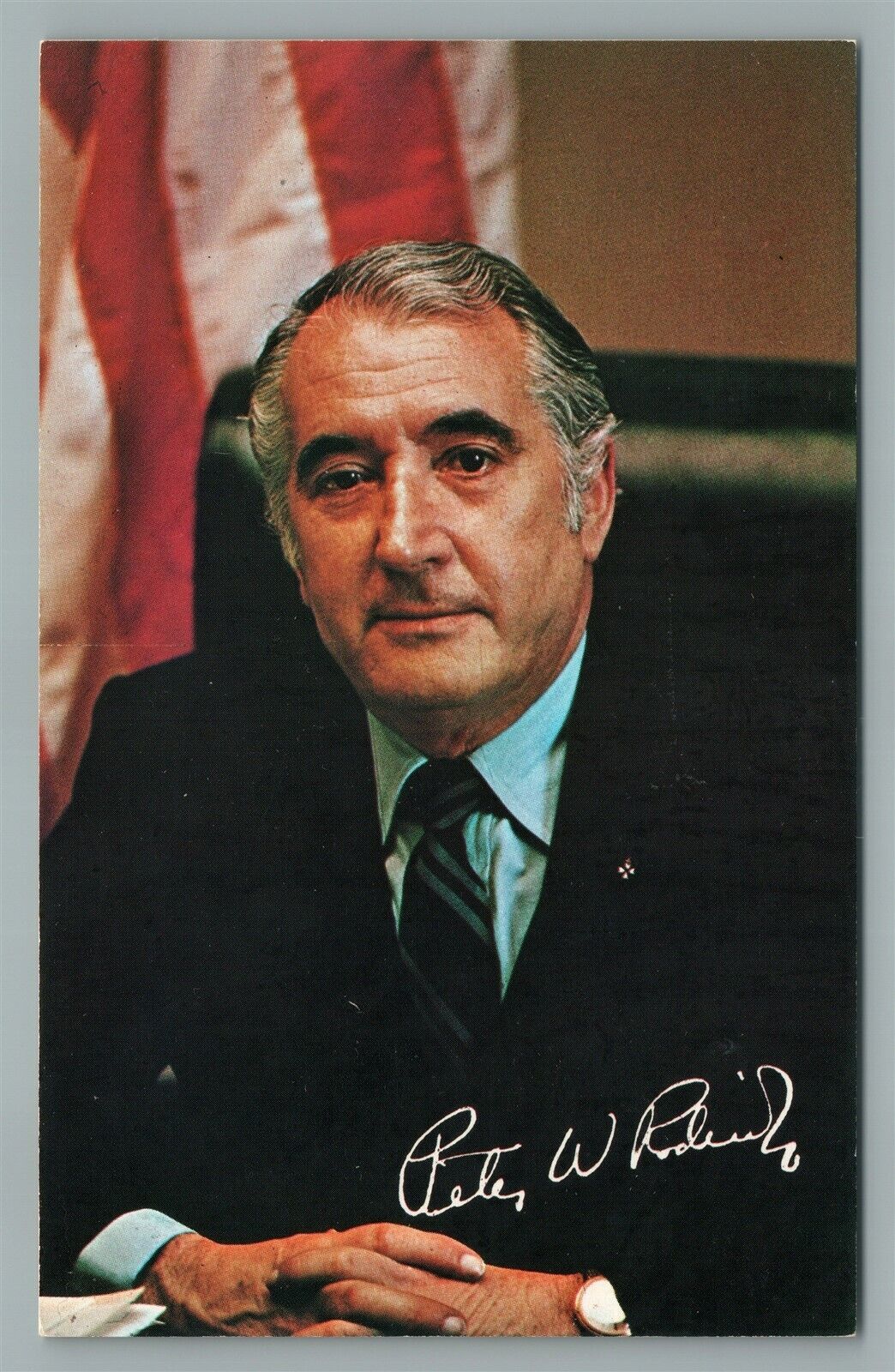NEW JERSEY MEMBER OF CONGRESS PETER W. RODINO VINTAGE POLITICAL POSTCARD