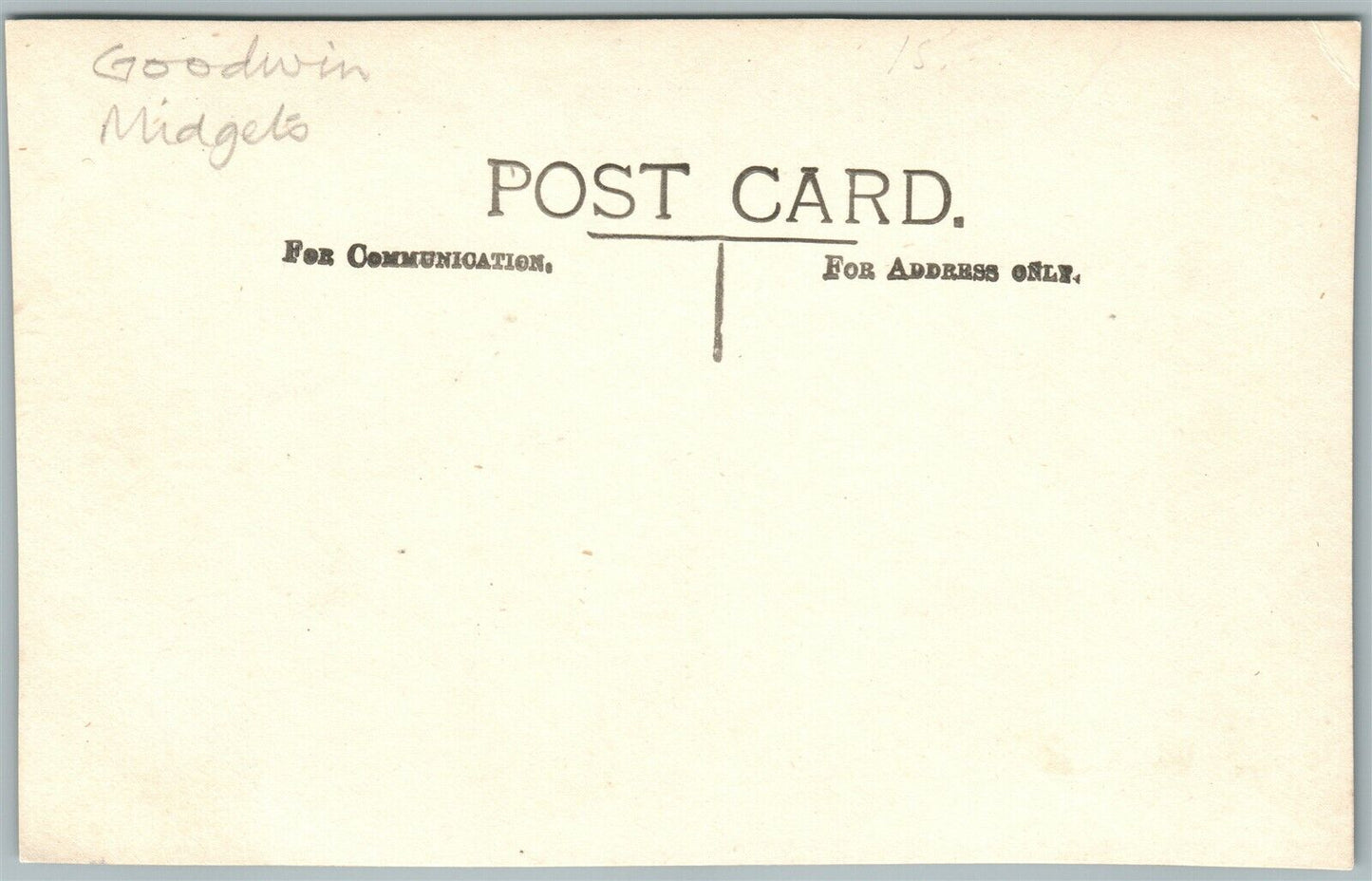LILLIPUTIANS GOODWIN MIDGETS ANTIQUE REAL PHOTO POSTCARD RPPC