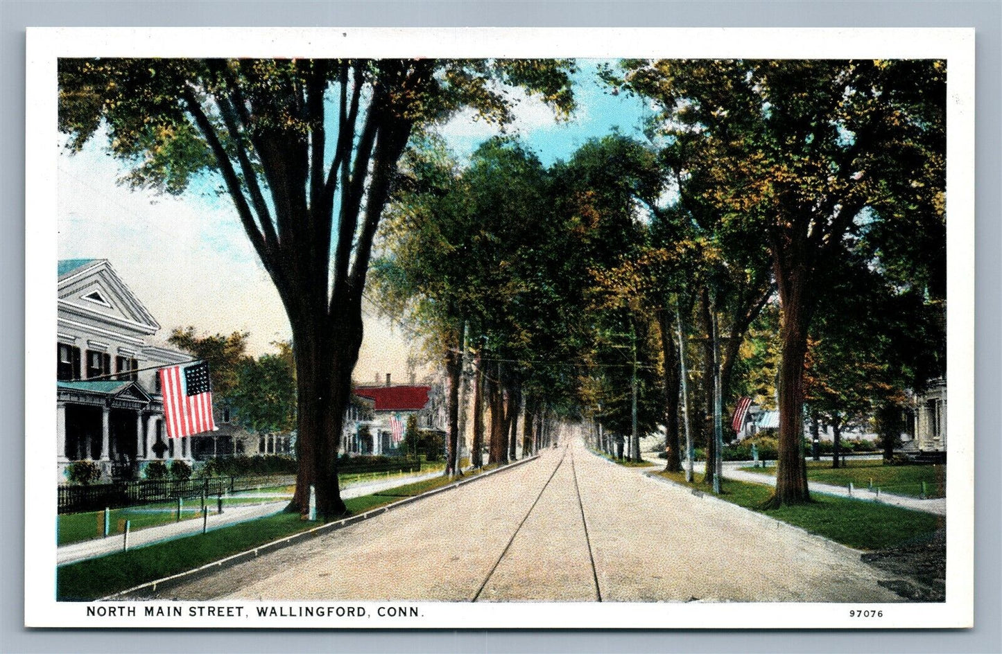 WALLINGFORD CT NORTH MAIN STREET ANTIQUE POSTCARD