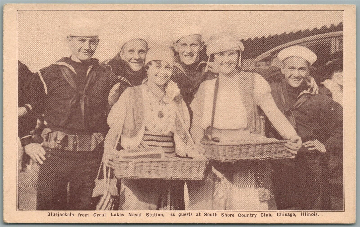 CHICAGO IL GREAT LAKES NAVAL STATION S. SHORE COUNTRY CLUB ANTIQUE POSTCARD