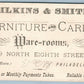 FURNITURE & CARPET ANTIQUE ADVERTISING VICTORIAN TRADE CARD PHILADELPHIA PA