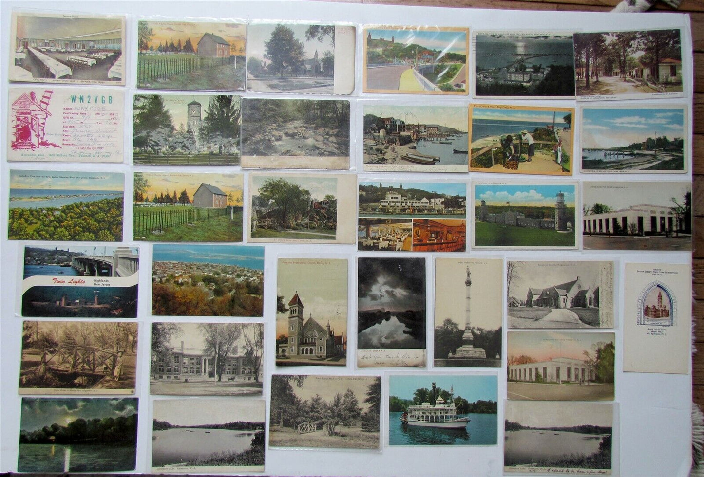 MIXED LOT NEW JERSEY NJ 33 ANTIQUE & VINTAGE POSTCARDS FREEHOLD HIGHLANDS DOVER