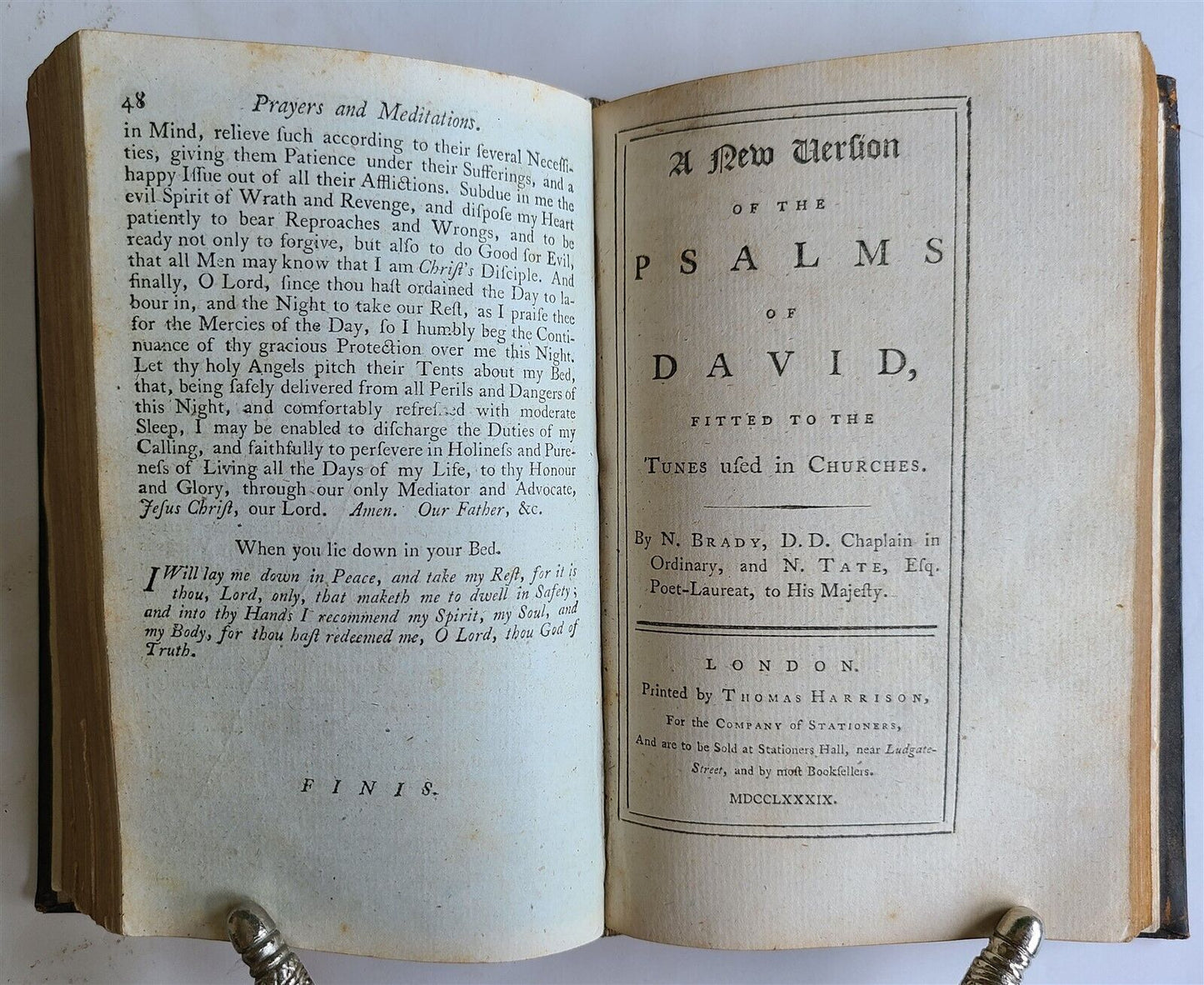 1789 BOOK OF COMMON PRAYER & PSALTER ENGLISH ANTIQUE Cambridge