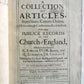 1684 Collection of articles w/ publick records of Church of England antique