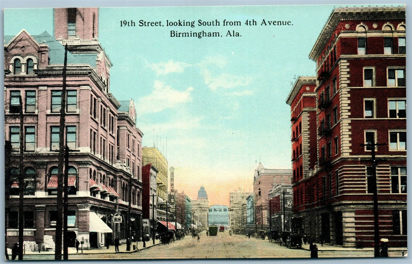 BIRMINGHAM AL 19th STREET ANTIQUE POSTCARD