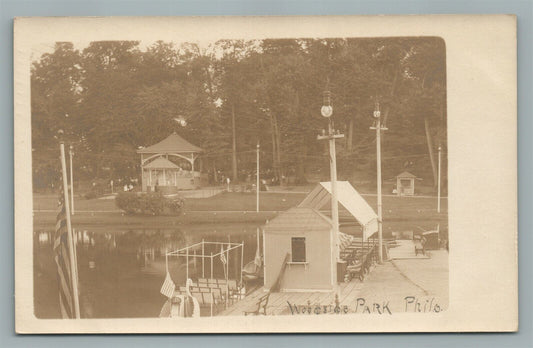 PHILADELPHIA WOODSIDE PARK PA ANTIQUE REAL PHOTO POSTCARD RPPC