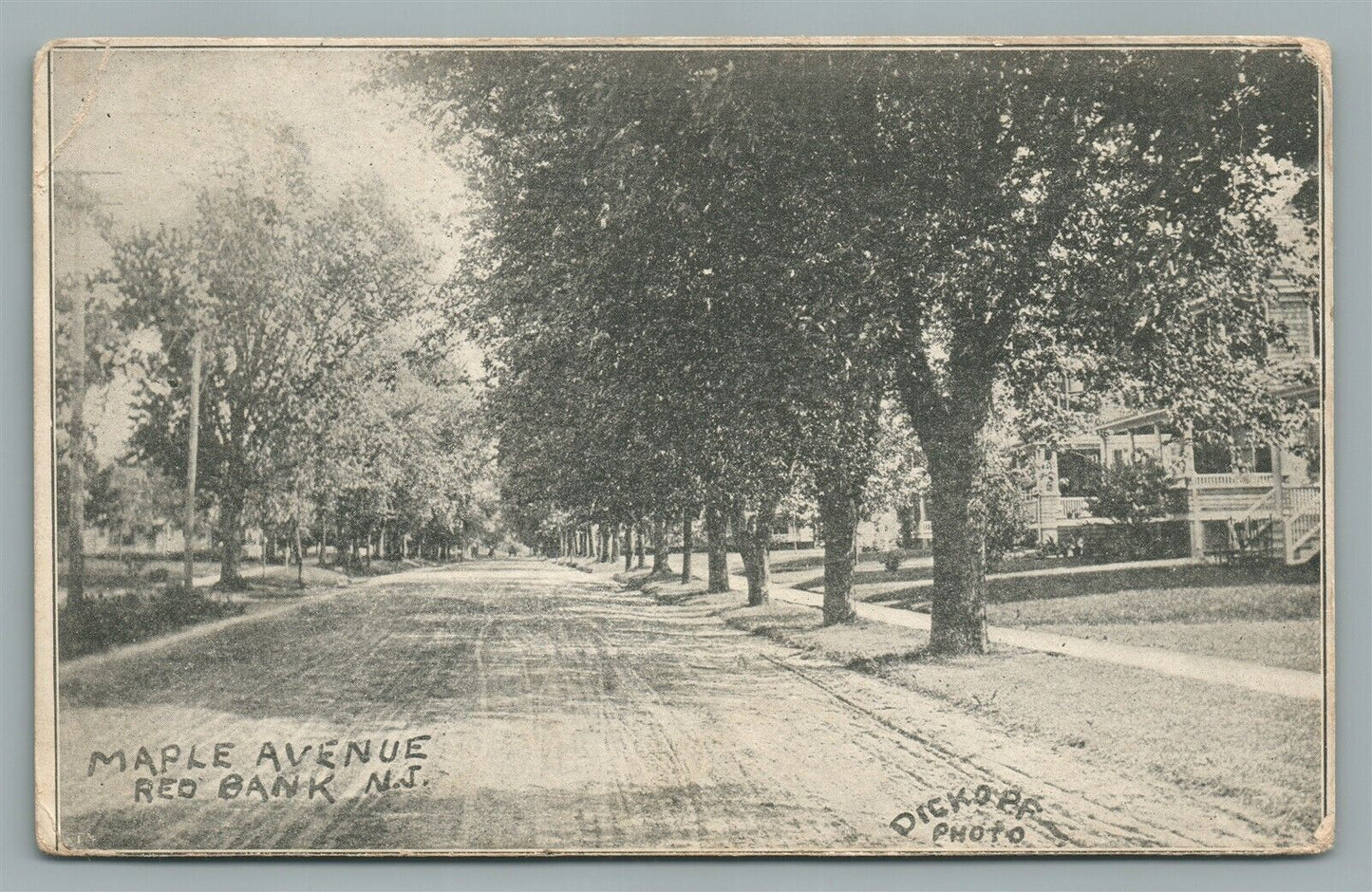 RED BANK NJ MAPLE AVENUE ANTIQUE POSTCARD PRIVATE MAILING CARD