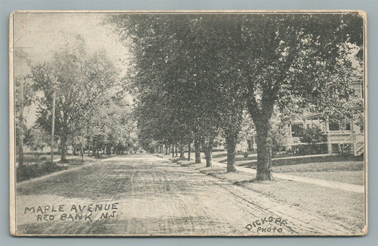 RED BANK NJ MAPLE AVENUE ANTIQUE POSTCARD PRIVATE MAILING CARD