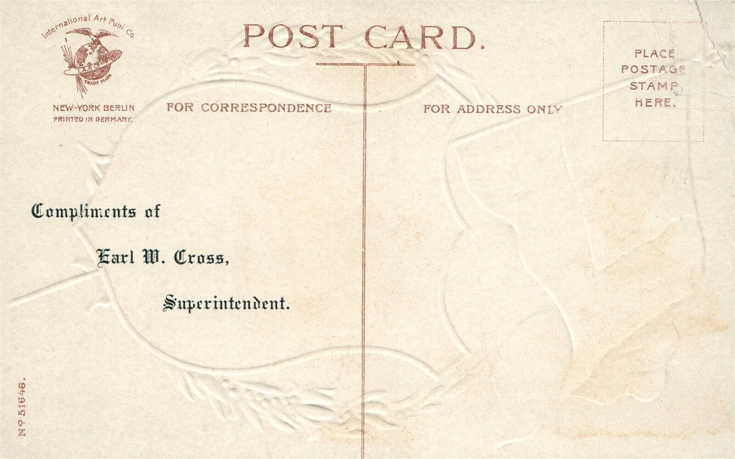 GEORGE WASHINGTON'S BIRTHDAY EMBOSSED ANTIQUE PATRIOTIC POSTCARD w/ US FLAG