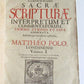 1678 BIBLE COMMENTARY by MATHEO POLO antique PIGSKIN BOUND MASSIVE FOLIO v. I