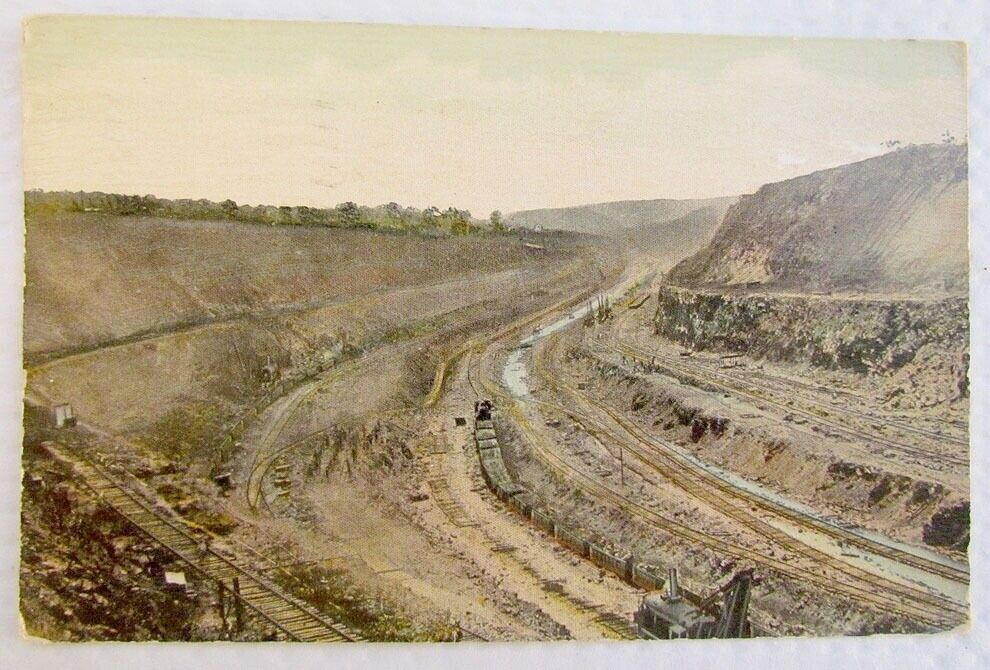 1916 ANTIQUE POSTCARD CULEBRA CUT AT EMPIRE PANAMA CANAL CONSTRUCTION