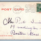 MARBLEHEAD NECK LIGHTHOUSE MA 1907 ANTIQUE POSTCARD