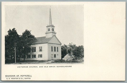 PEPPERELL MA UNITARIAN CHURCH ANTIQUE POSTCARD