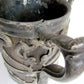 UNIQUE ANTIQUE TROPHY 3 HANDLES WOOD & SILVERPLATED VESSEL w/ SERPENTS DESIGN