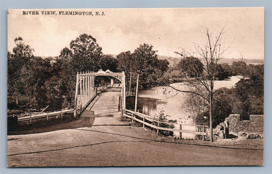FLEMINGTON NJ RIVER VIEW ANTIQUE POSTCARD