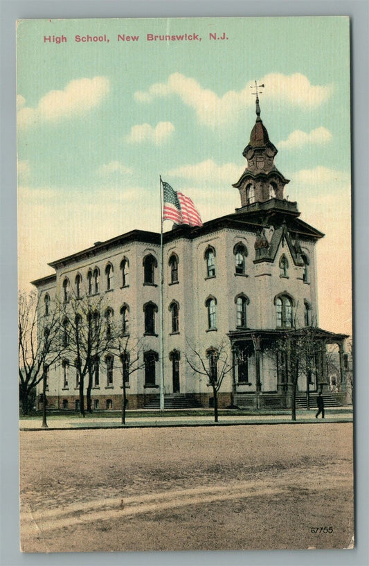 NEW BRUNSWICK NJ HIGH SCHOOL ANTIQUE POSTCARD