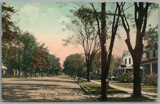 SOMERVILLE NJ HIGH STREET ANTIQUE POSTCARD