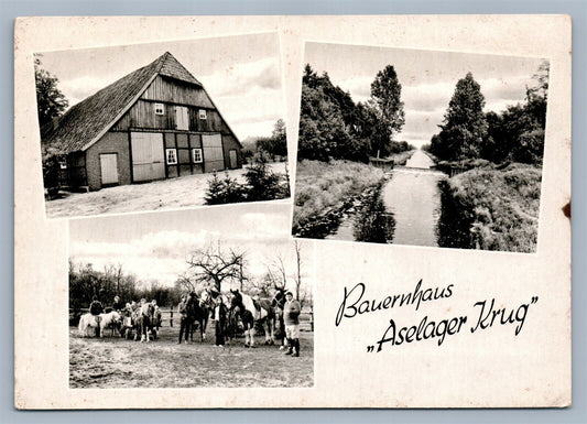 NETHERLANDS HOTEL VINTAGE REAL PHOTO POSTCARD RPPC BAUERNHAUS ASELAGER KRUG