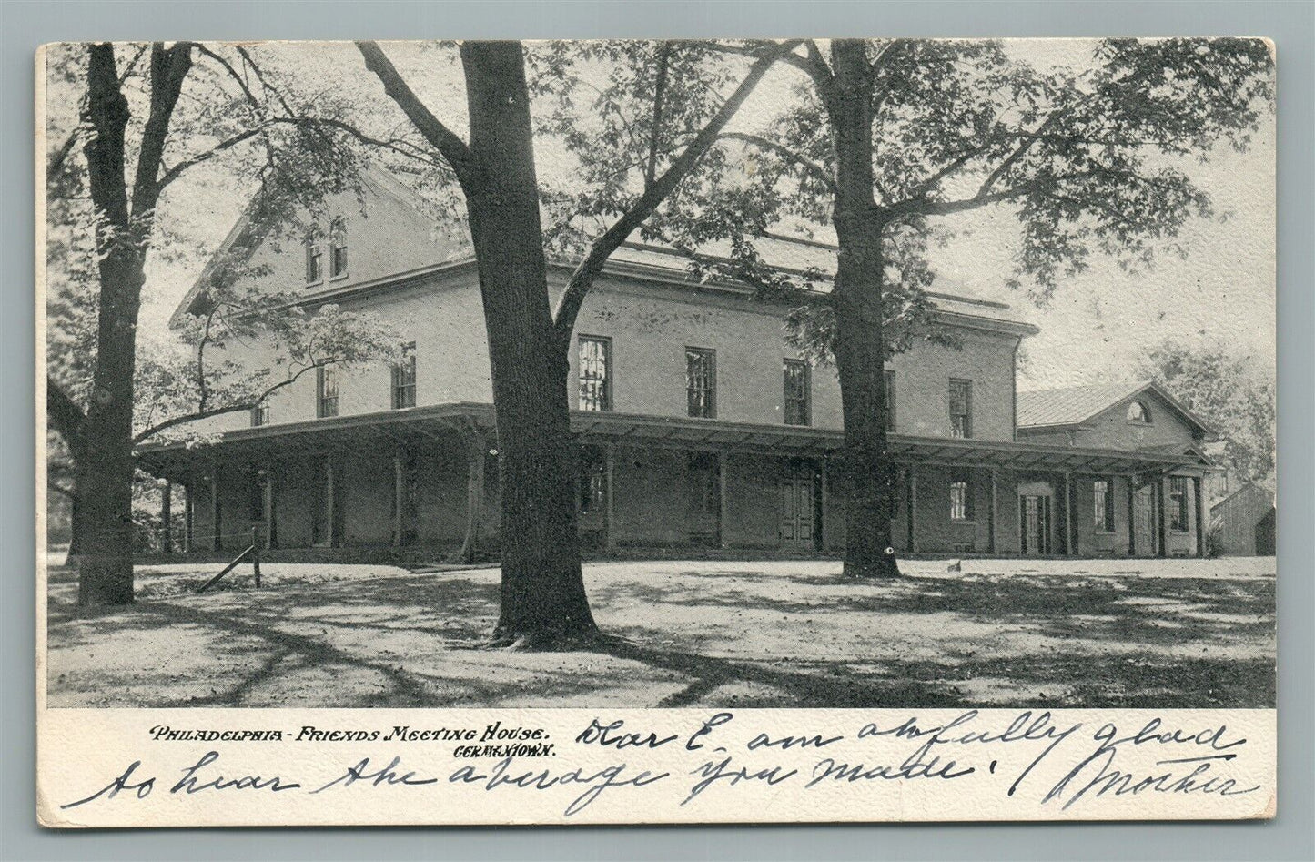 PHILADELPHIA GERMANTOWN PA FRIEND'S MEETING HOUSE ANTIQUE POSTCARD