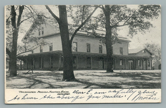 PHILADELPHIA GERMANTOWN PA FRIEND'S MEETING HOUSE ANTIQUE POSTCARD