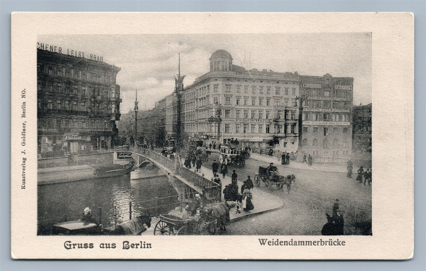 BERLIN GERMANY WEIDENDAMMERBRUCKE ANTIQUE POSTCARD