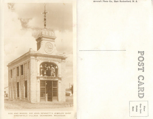 DEARBORN MI JEWELRY SHOP GREENFIELD VILLAGE RPPC VINTAGE REAL PHOTO POSTCARD