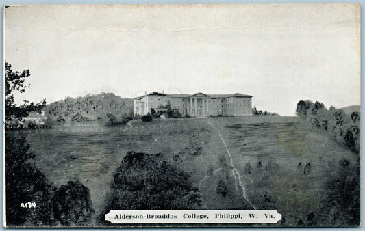 PHILIPPI W.Va ALDERSON BROADDUS COLLEGE ANTIQUE POSTCARD