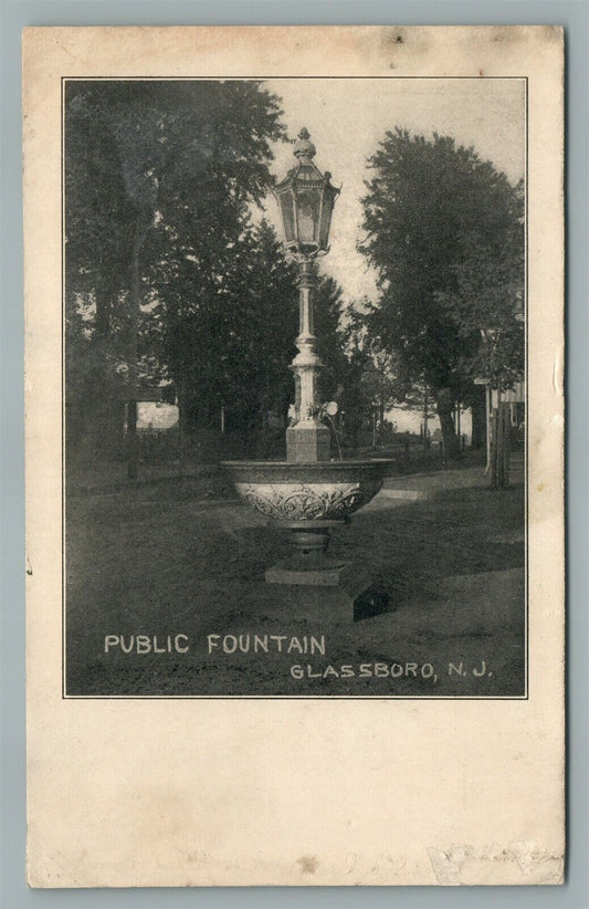 GLASSBORO NJ PUBLIC FOUNTAIN ANTIQUE POSTCARD