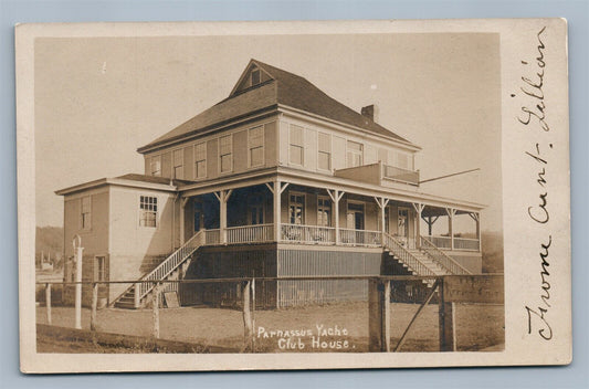 PARNASSUS PA YACHT CLUB HOUSE ANTIQUE REAL PHOTO POSTCARD RPPC