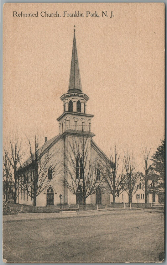 FRANKLIN PARK NJ REFORMED CHURCH ANTIQUE POSTCARD