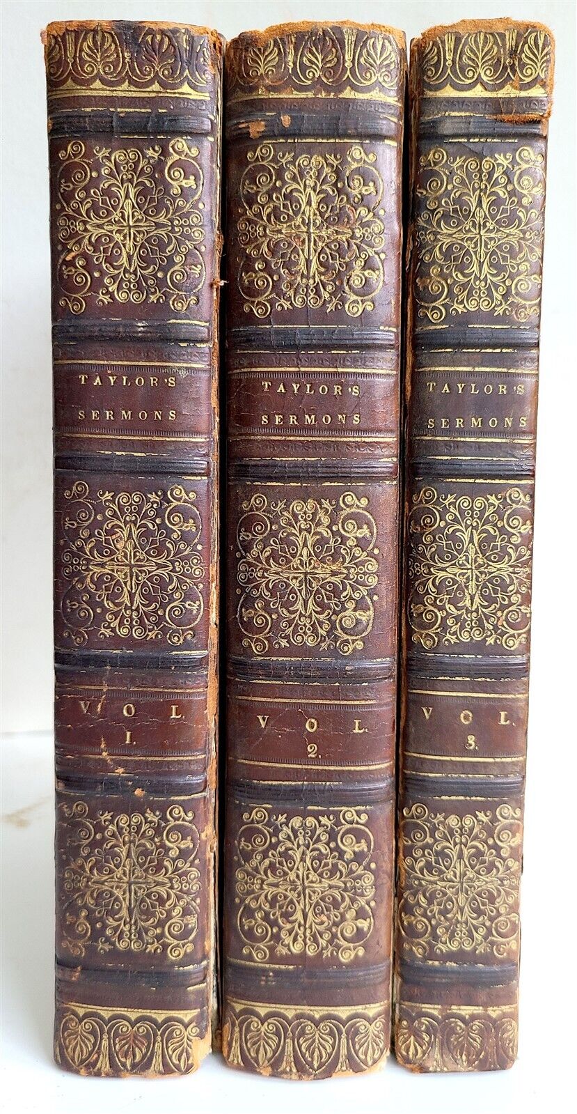 1816 DISCOURSES on VARIOUS SUBJECTS by J. TAYLOR 3 VOLS antique BOSTON AMERICANA