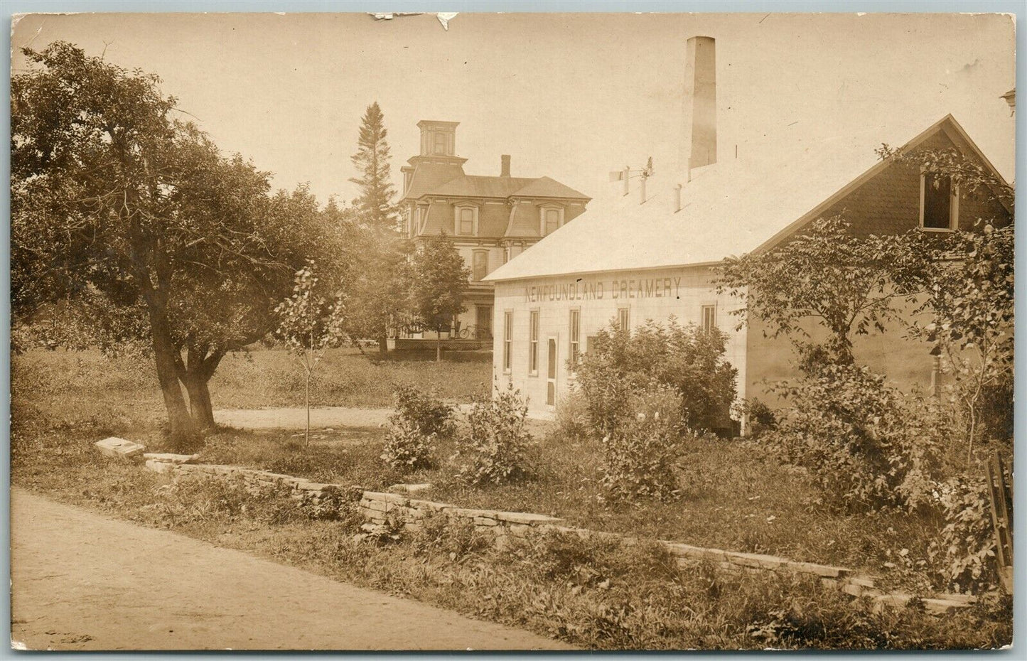NEWFOUNDLAND CREAMERY PA 1907 ANTIQUE REAL PHOTO POSTCARD RPPC